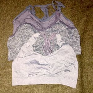 4 gray bralettes.  2 Jockey, Hanes and Unknown,  All only tried on